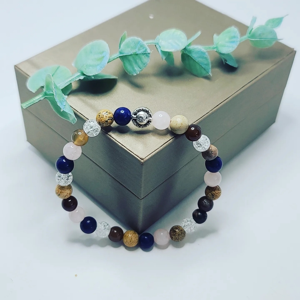 Lapis Lazuli, Jasper, Quartz bracelet